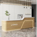 Ich forde Club Casier Solid Wood Beauty Salon Office Restaurant Front Bar Counter Rezeption mit LED -Licht